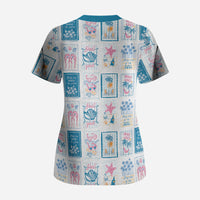 Hawaii Coastal Summer Postcard Scrub Top LT01 - Polynesian Pride