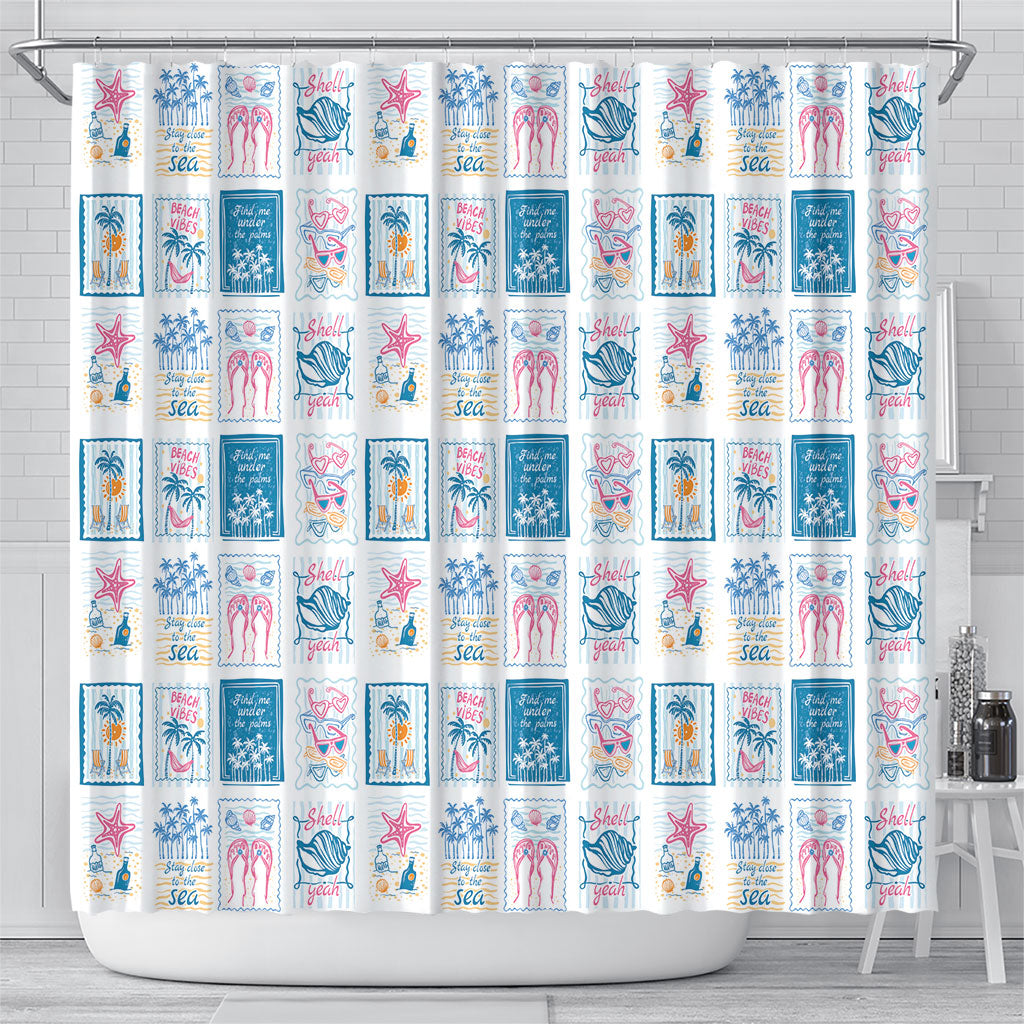 Hawaii Coastal Summer Postcard Shower Curtain LT01 - Polynesian Pride