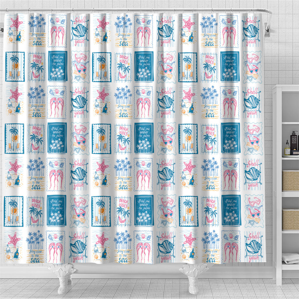 Hawaii Coastal Summer Postcard Shower Curtain LT01 - Polynesian Pride