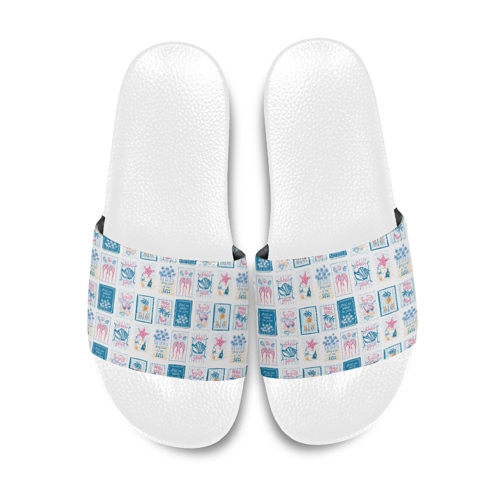Hawaii Coastal Summer Postcard Slide Sandals LT01 Multicolor - Polynesian Pride