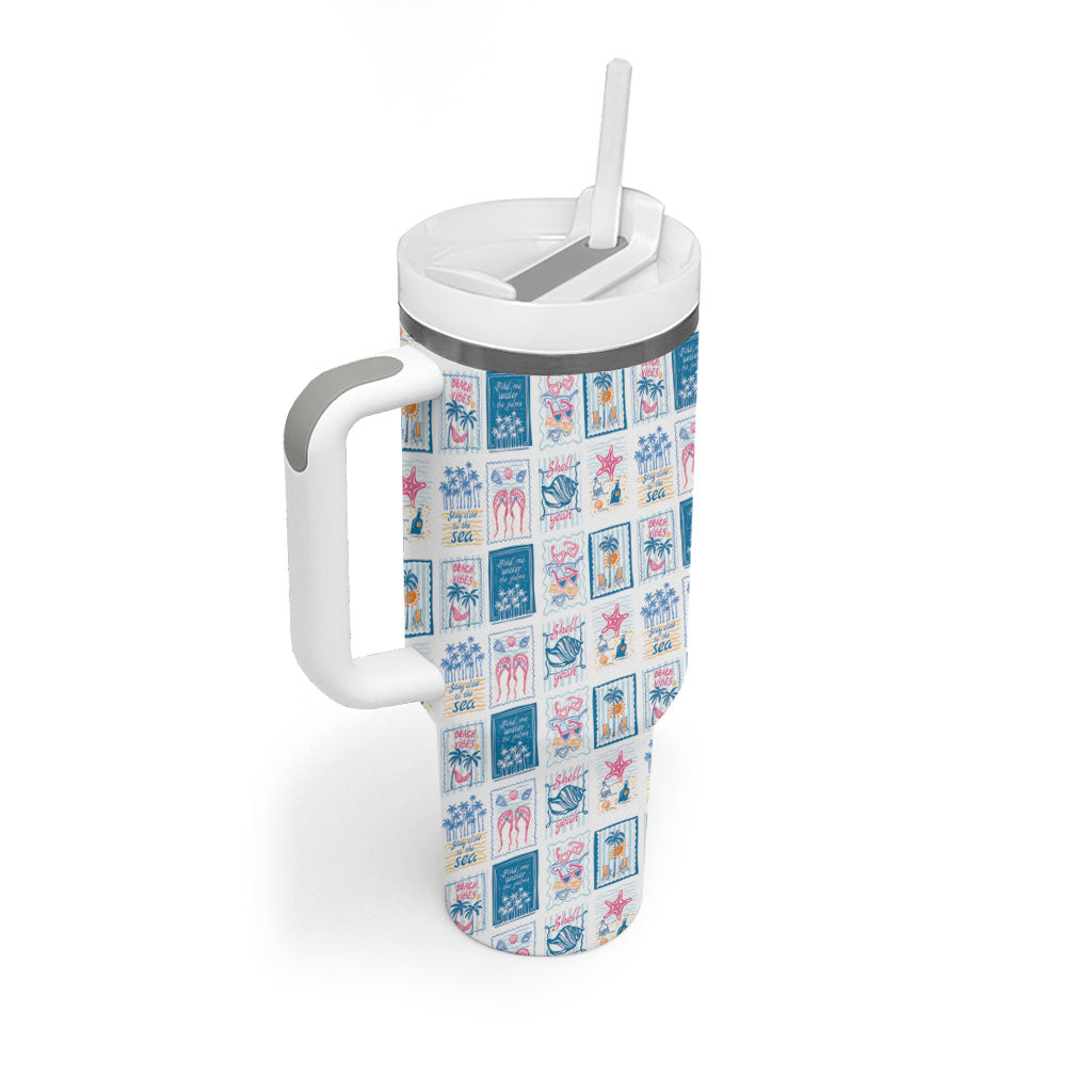Hawaii Coastal Summer Postcard Tumbler With Handle LT01 - Polynesian Pride