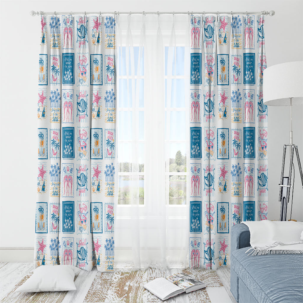 Hawaii Coastal Summer Postcard Window Curtain LT01 - Polynesian Pride