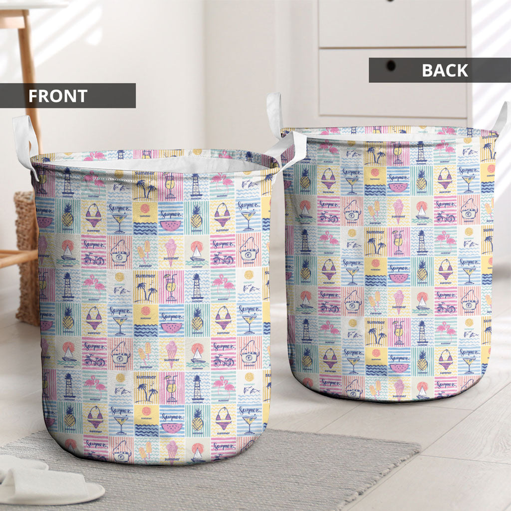 Aloha Summer Posters Grunge Textures Laundry Basket LT01 - Polynesian Pride