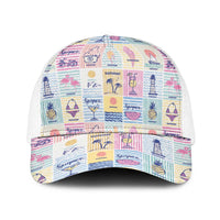 Aloha Summer Posters Grunge Textures Baseball Net Cap LT01 One Size White Multicolor - Polynesian Pride