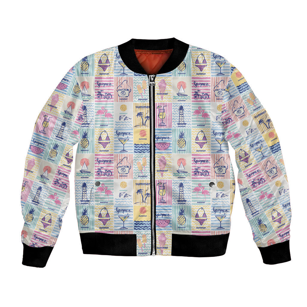 Aloha Summer Posters Grunge Textures Bomber Jacket LT01 Unisex Multicolor - Polynesian Pride