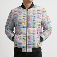 Aloha Summer Posters Grunge Textures Bomber Puffer Jacket LT01 - Polynesian Pride
