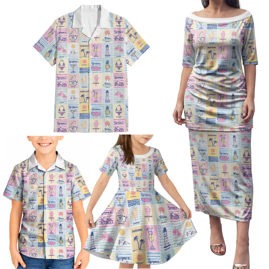 Aloha Summer Posters Grunge Textures Family Matching Puletasi and Hawaiian Shirt LT01 - Polynesian Pride