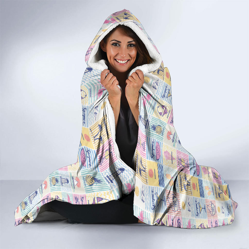 Aloha Summer Posters Grunge Textures Hooded Blanket LT01 - Polynesian Pride