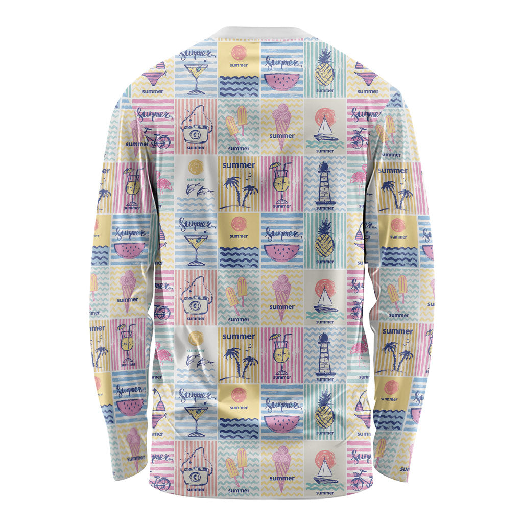 Aloha Summer Posters Grunge Textures Long Sleeve Shirt LT01 - Polynesian Pride