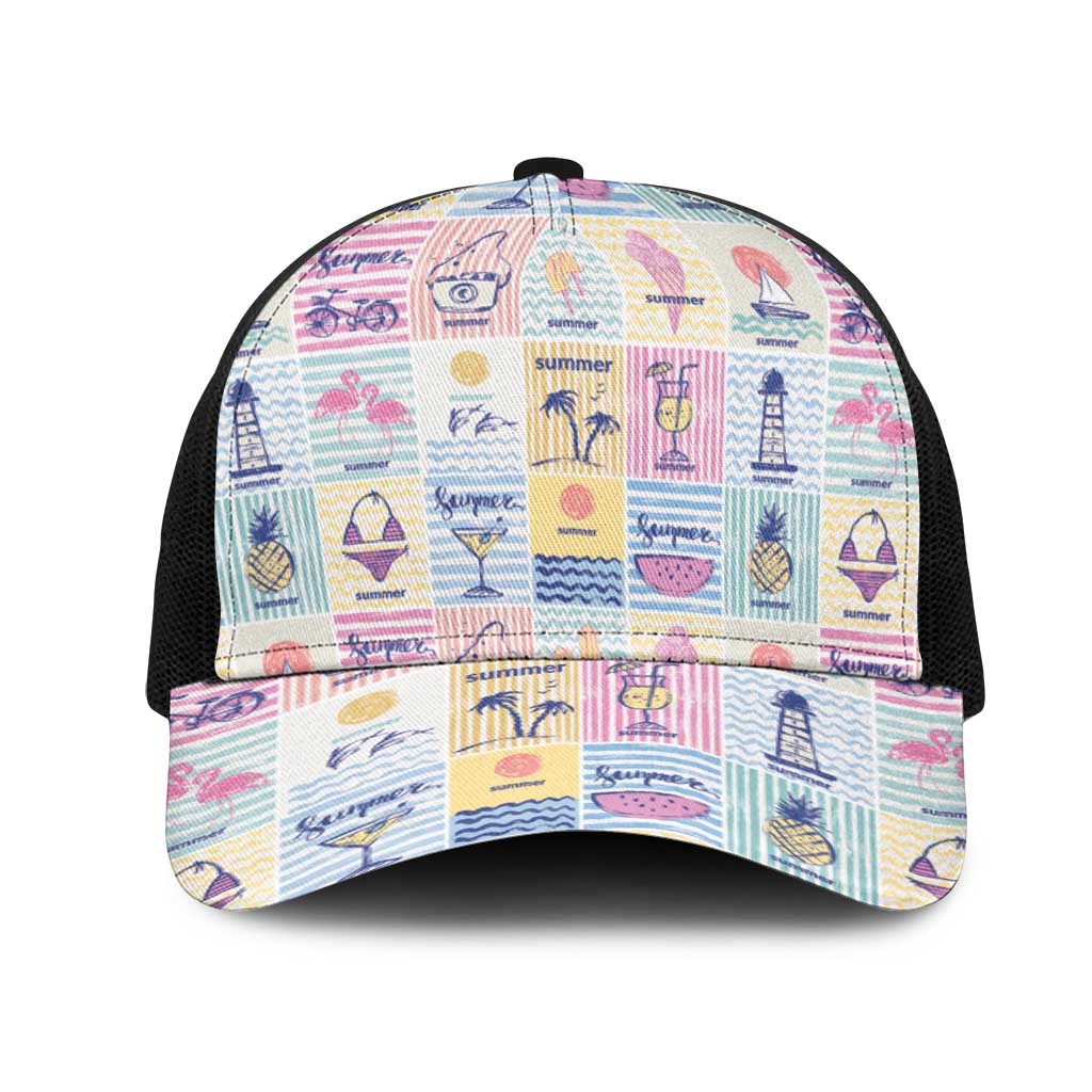 Aloha Summer Posters Grunge Textures Mesh Trucker Cap LT01 One Size Black Multicolor - Polynesian Pride
