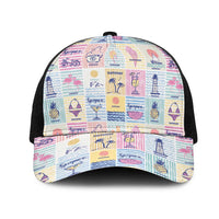 Aloha Summer Posters Grunge Textures Mesh Trucker Cap LT01 One Size Black Multicolor - Polynesian Pride