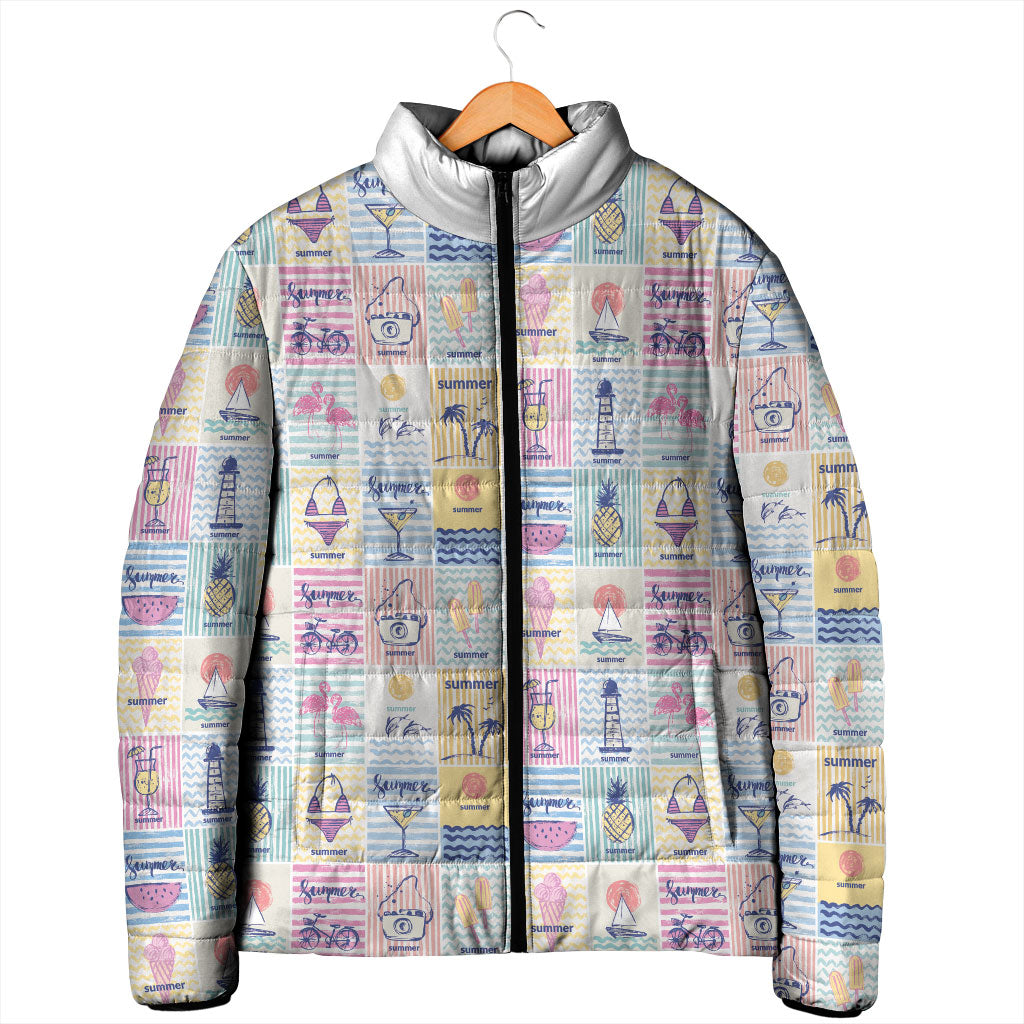 Aloha Summer Posters Grunge Textures Padded Jacket LT01 - Polynesian Pride