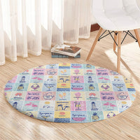 Aloha Summer Posters Grunge Textures Round Carpet LT01 - Polynesian Pride