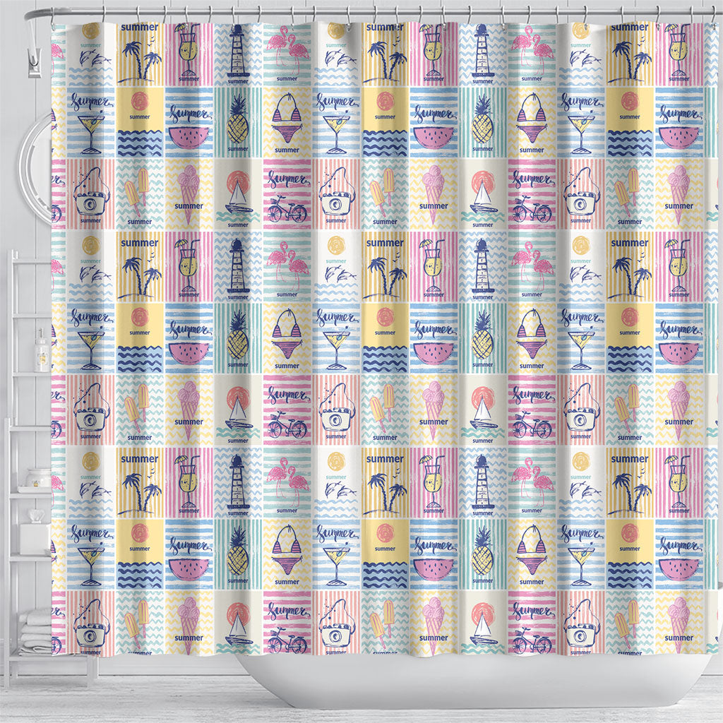 Aloha Summer Posters Grunge Textures Shower Curtain LT01 - Polynesian Pride