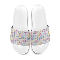 Aloha Summer Posters Grunge Textures Slide Sandals LT01 Multicolor - Polynesian Pride