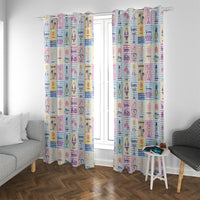 Aloha Summer Posters Grunge Textures Window Curtain LT01 With Grommets Multicolor - Polynesian Pride