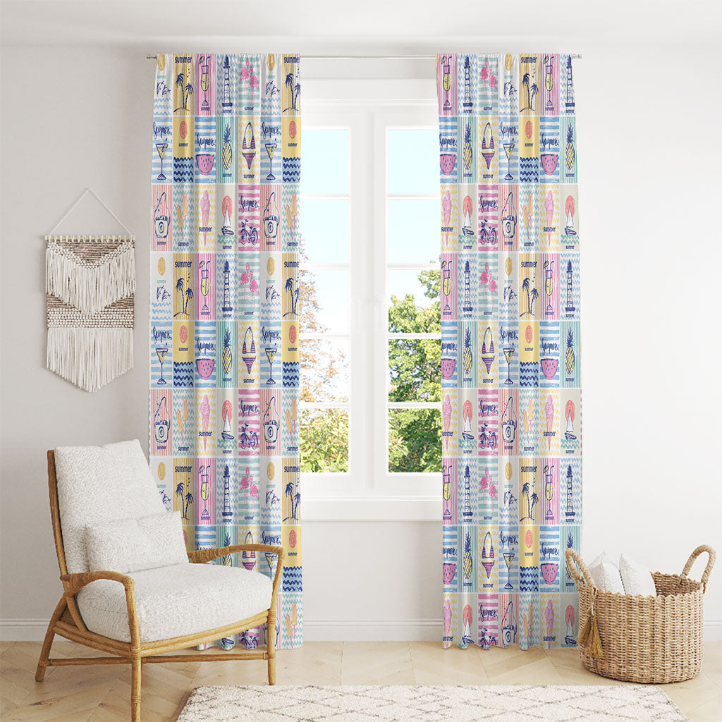 Aloha Summer Posters Grunge Textures Window Curtain LT01 - Polynesian Pride