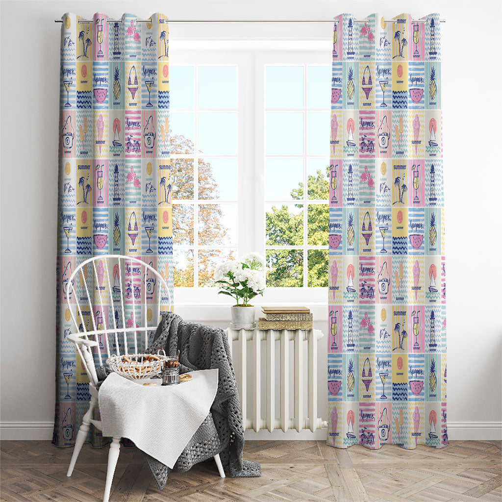 Aloha Summer Posters Grunge Textures Window Curtain LT01 - Polynesian Pride
