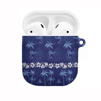 Blue Hawaii Palm Tree Hibiscus AirPods Case Fantasy Summer Vibe LT01 Blue - Polynesian Pride