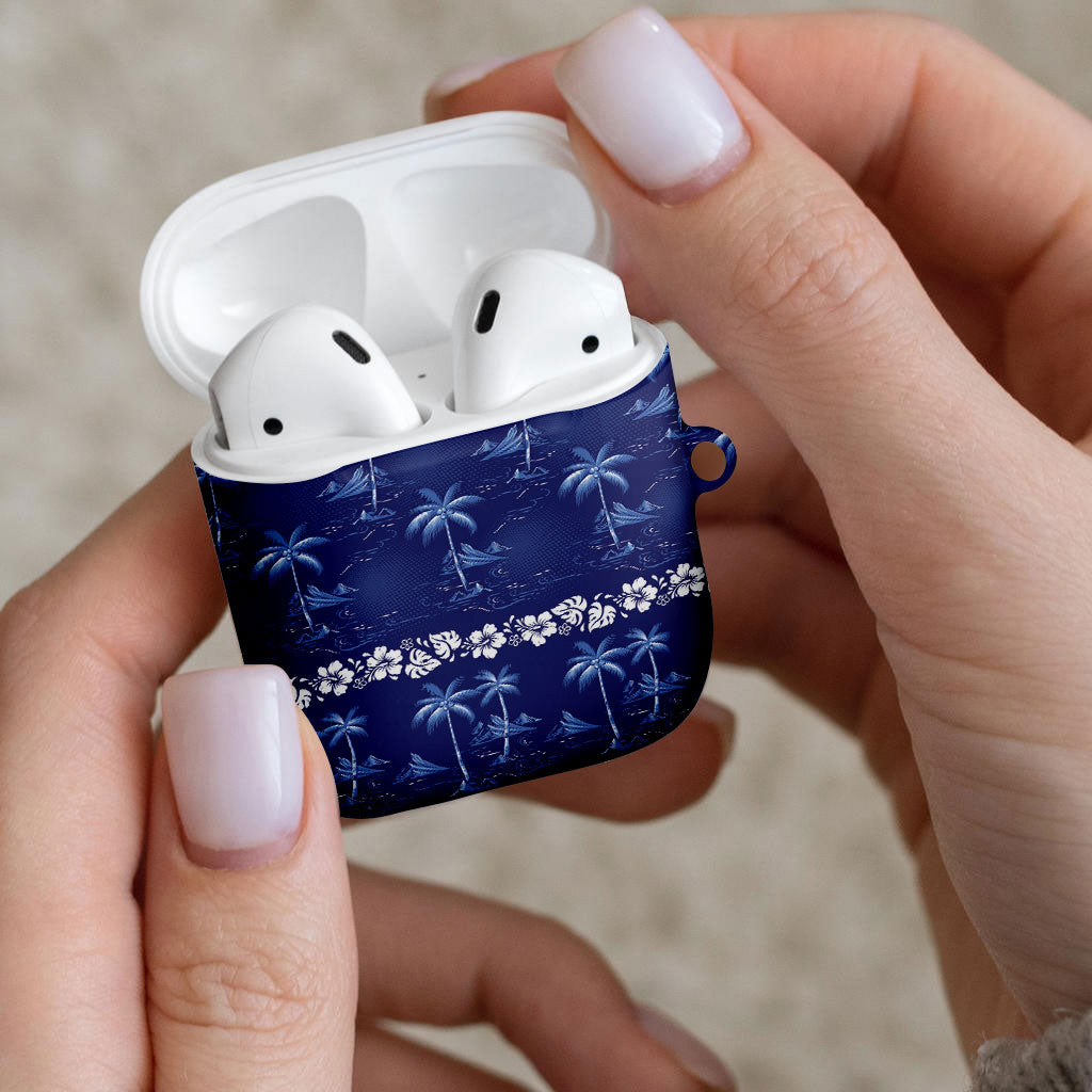Blue Hawaii Palm Tree Hibiscus AirPods Case Fantasy Summer Vibe LT01 - Polynesian Pride