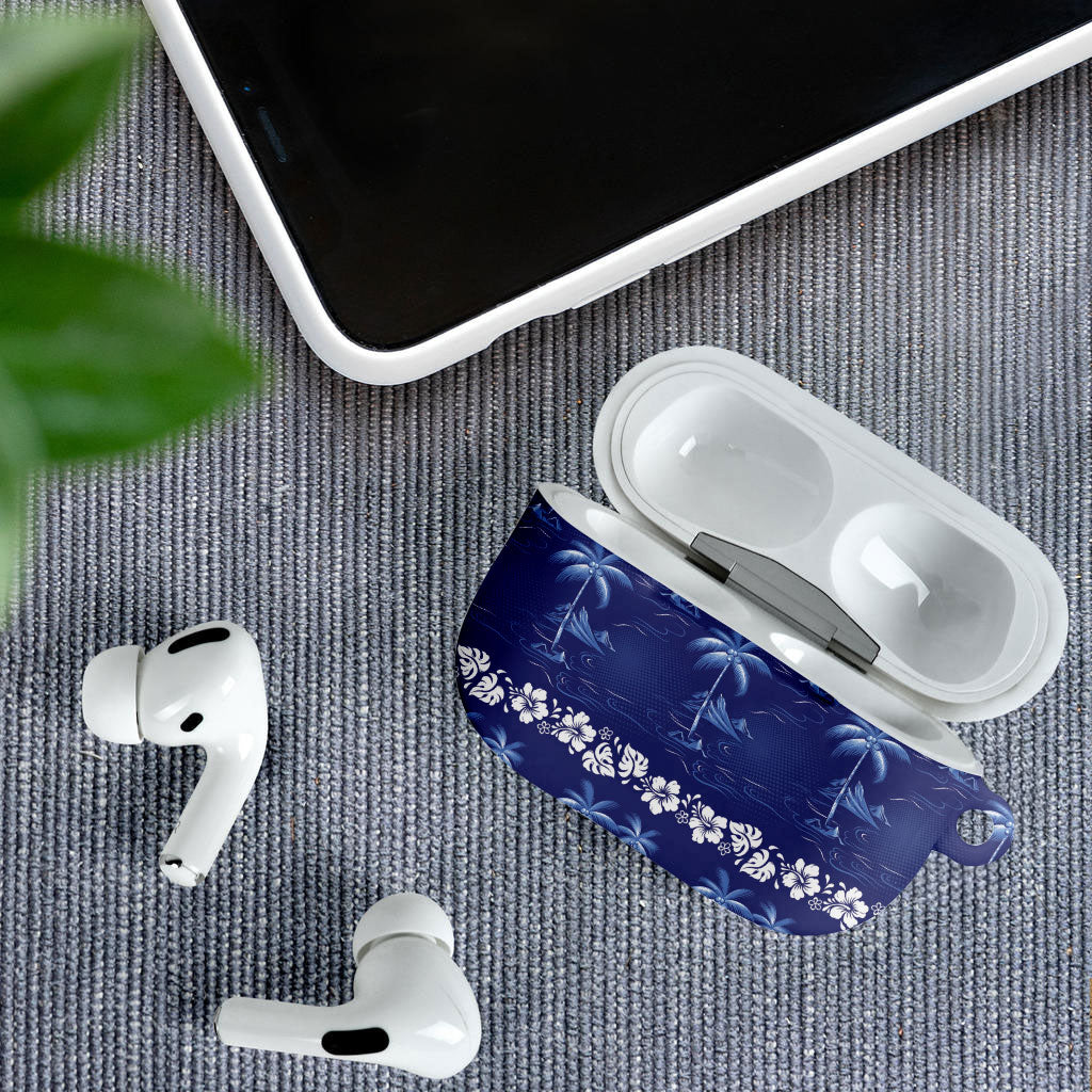 Blue Hawaii Palm Tree Hibiscus AirPods Case Fantasy Summer Vibe LT01 - Polynesian Pride
