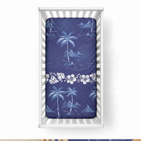 Blue Hawaii Palm Tree Hibiscus Baby Bed Cover Fantasy Summer Vibe LT01 28 × 52 in Blue - Polynesian Pride