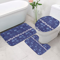 Blue Hawaii Palm Tree Hibiscus Bathroom Set Fantasy Summer Vibe