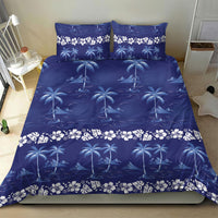 Blue Hawaii Palm Tree Hibiscus Bedding Set Fantasy Summer Vibe LT01 - Polynesian Pride