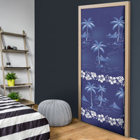 Blue Hawaii Palm Tree Hibiscus Door Cover Fantasy Summer Vibe LT01 - Polynesian Pride
