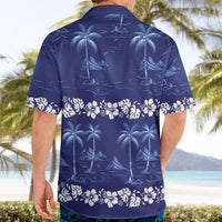 Blue Hawaii Palm Tree Hibiscus Hawaiian Shirt Fantasy Summer Vibe LT01 - Polynesian Pride