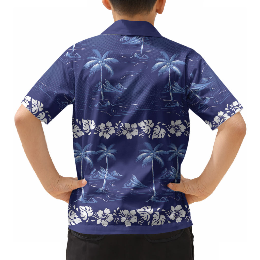 Blue Hawaii Palm Tree Hibiscus Hawaiian Shirt Fantasy Summer Vibe LT01 - Polynesian Pride