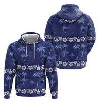 Blue Hawaii Palm Tree Hibiscus Hoodie Fantasy Summer Vibe LT01 - Polynesian Pride