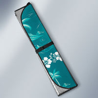 Cyan Hawaii Palm Tree Hibiscus Auto Sun Shade Fantasy Summer Vibe LT01 - Polynesian Pride