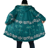 Cyan Hawaii Palm Tree Hibiscus Cloak Fantasy Summer Vibe LT01 - Polynesian Pride