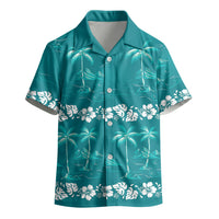 Cyan Hawaii Palm Tree Hibiscus Kid Hawaiian Shirt Fantasy Summer Vibe LT01 - Polynesian Pride