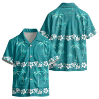 Cyan Hawaii Palm Tree Hibiscus Kid Hawaiian Shirt Fantasy Summer Vibe LT01 - Polynesian Pride