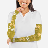 Yellow Hawaii Palm Tree Hibiscus Arm Sleeves Fantasy Summer Vibe LT01 - Polynesian Pride