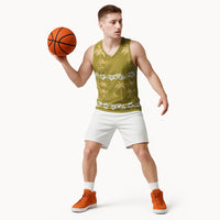 Yellow Hawaii Palm Tree Hibiscus Basketball Jersey Fantasy Summer Vibe LT01 - Polynesian Pride