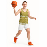 Yellow Hawaii Palm Tree Hibiscus Basketball Jersey Fantasy Summer Vibe LT01 - Polynesian Pride