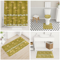 Yellow Hawaii Palm Tree Hibiscus Bathroom Set Fantasy Summer Vibe