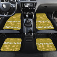 Yellow Hawaii Palm Tree Hibiscus Car Mats Fantasy Summer Vibe