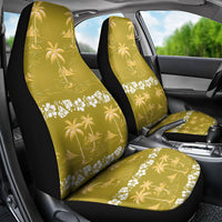 Yellow Hawaii Palm Tree Hibiscus Car Seat Cover Fantasy Summer Vibe LT01 - Polynesian Pride