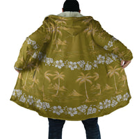 Yellow Hawaii Palm Tree Hibiscus Cloak Fantasy Summer Vibe LT01 - Polynesian Pride