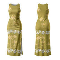Yellow Hawaii Palm Tree Hibiscus Couples Matching Tank Maxi Dress and Hawaiian Shirt Fantasy Summer Vibe LT01 - Polynesian Pride