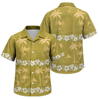 Yellow Hawaii Palm Tree Hibiscus Family Matching Summer Maxi Dress and Hawaiian Shirt Fantasy Summer Vibe LT01 Son's Shirt Yellow - Polynesian Pride