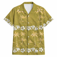 Yellow Hawaii Palm Tree Hibiscus Hawaiian Shirt Fantasy Summer Vibe LT01 Yellow - Polynesian Pride