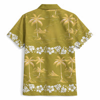 Yellow Hawaii Palm Tree Hibiscus Hawaiian Shirt Fantasy Summer Vibe LT01 - Polynesian Pride