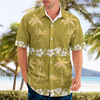 Yellow Hawaii Palm Tree Hibiscus Hawaiian Shirt Fantasy Summer Vibe LT01 - Polynesian Pride