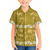 Yellow Hawaii Palm Tree Hibiscus Hawaiian Shirt Fantasy Summer Vibe LT01 - Polynesian Pride