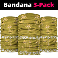 Yellow Hawaii Palm Tree Hibiscus Neck Gaiter Fantasy Summer Vibe LT01 package One Size: 25*50cm Yellow - Polynesian Pride